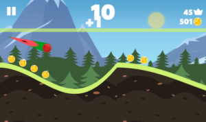 Dune with watermelon ball and mountain